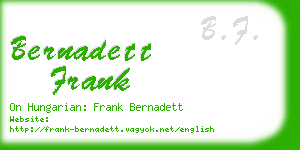 bernadett frank business card